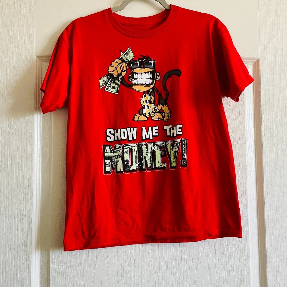 Hybrid Tees Graphic Youth 100% Cotton Tshirt ‘Show Me the Money’ Size 18/20